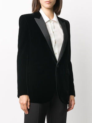 SAINT LAURENT Elegant Velvet Smoking Jacket for Women