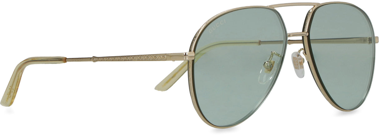GUCCI Stylish Light Blue Aviator Sunglasses for Women - SS23 Collection