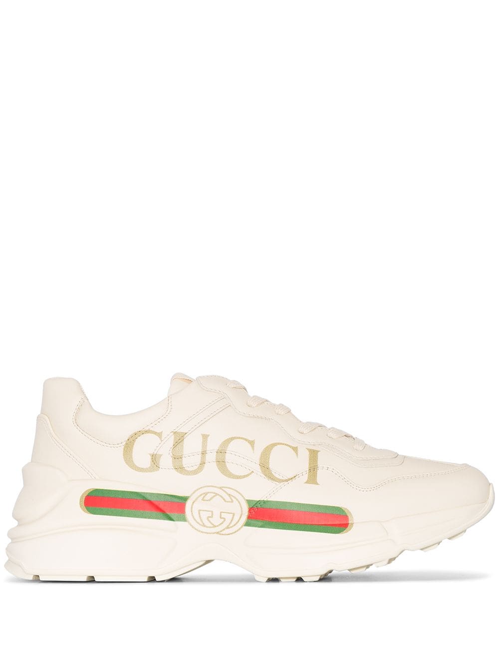 GUCCI Vintage Logo Leather Sneakers 6.5cm Heel