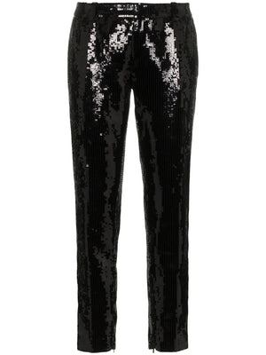 SAINT LAURENT Sequin Trousers for Women in Black for SS19