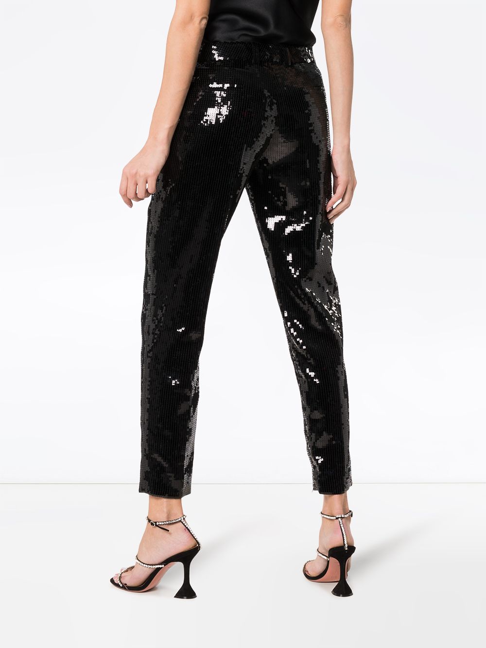 SAINT LAURENT Sequin Trousers for Women in Black for SS19