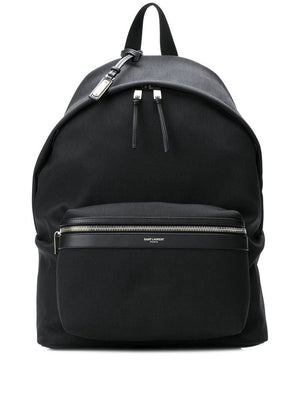 SAINT LAURENT Men's Black Logo Backpack from SS23 Collection