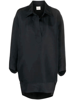 KHAITE Elegant Black Asymmetric Kal Dress for Women