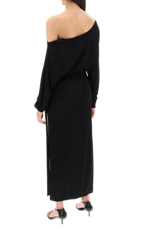 KHAITE Asymmetrical Off-Shoulder Maxi Dress for Women