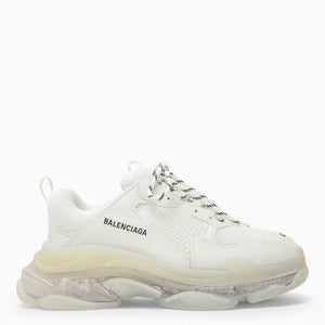 BALENCIAGA Triple S Clear Sole White Low Top Sneakers