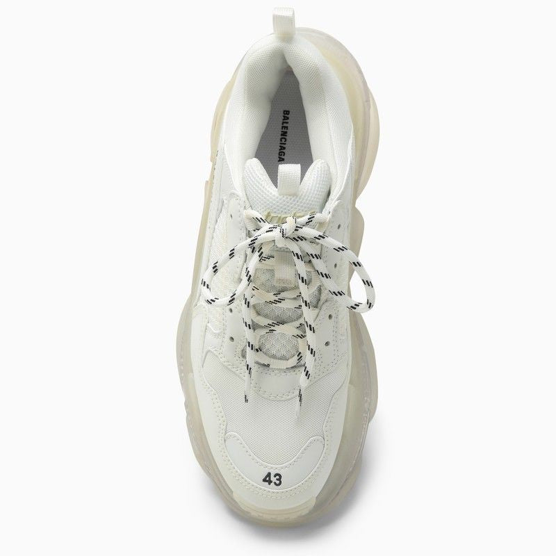 BALENCIAGA Triple S Clear Sole White Low Top Sneakers