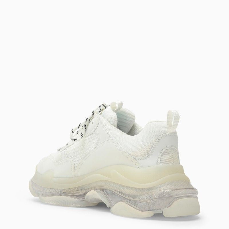 BALENCIAGA Triple S Clear Sole White Low Top Sneakers