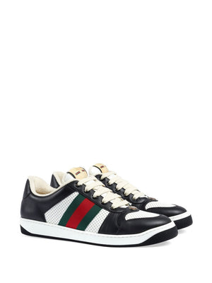 GUCCI Men's Black Leather Sneakers for SS24