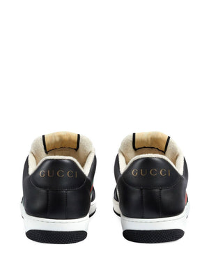 GUCCI Men's Black Leather Sneakers for SS24