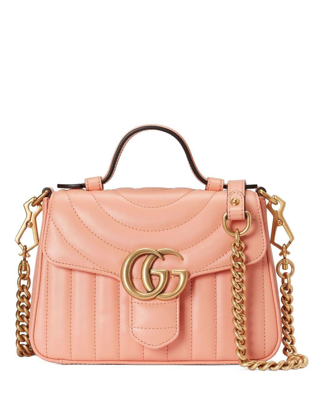 GUCCI Peach Chic Tan Mini Top Handle Crossbody Bag for Women SS23