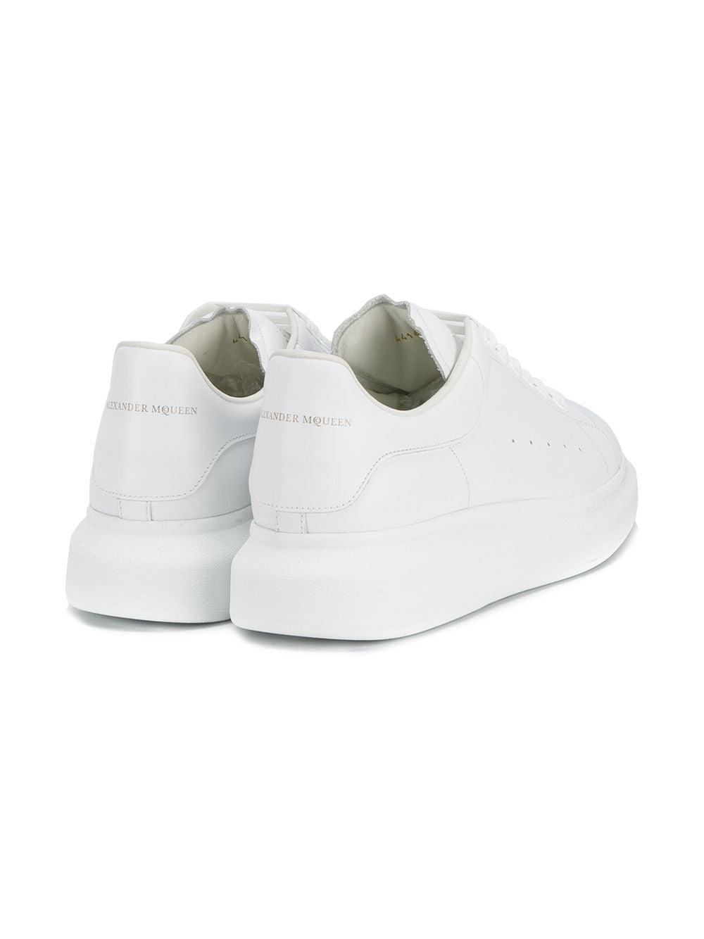 ALEXANDER MCQUEEN Men's White High-Top Leather Sneakers - Thick Sole