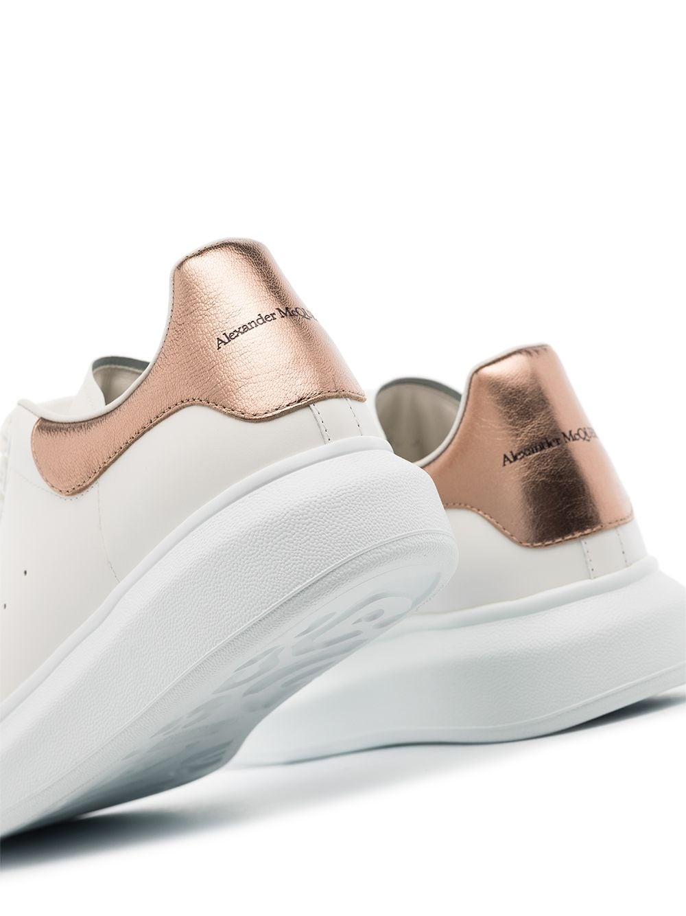 ALEXANDER MCQUEEN Stylish and Trendy Oro Rosa Oversized Leather Sneakers for Women - FW23