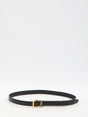 SAINT LAURENT Elegant Thin Belt with Adjustable Square Buckle