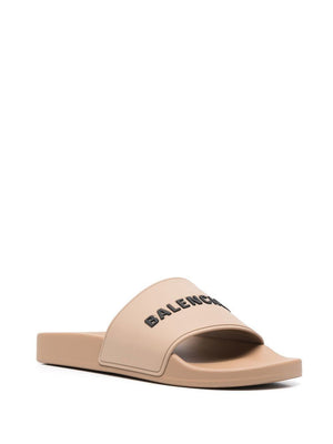 BALENCIAGA Black 3D Logo Slide Sandals for Women - FW23 Collection