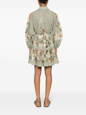 ZIMMERMANN SAGEPALM Mini Dress with Floral Print for Women - SS24 Collection