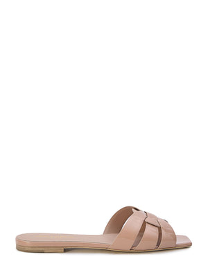 SAINT LAURENT Elegant Patent Leather Flat Sandal for Women