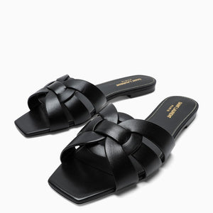 SAINT LAURENT Brown Woven Strap Sandals for Women