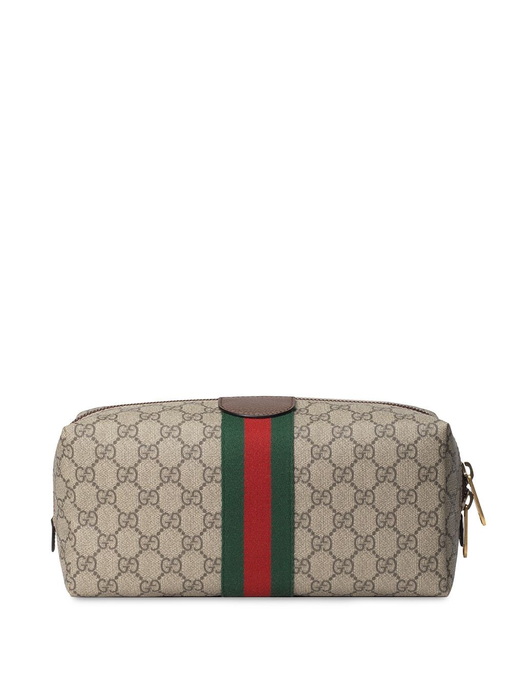 GUCCI Men's Brown Leather Textile Clutch for SS24