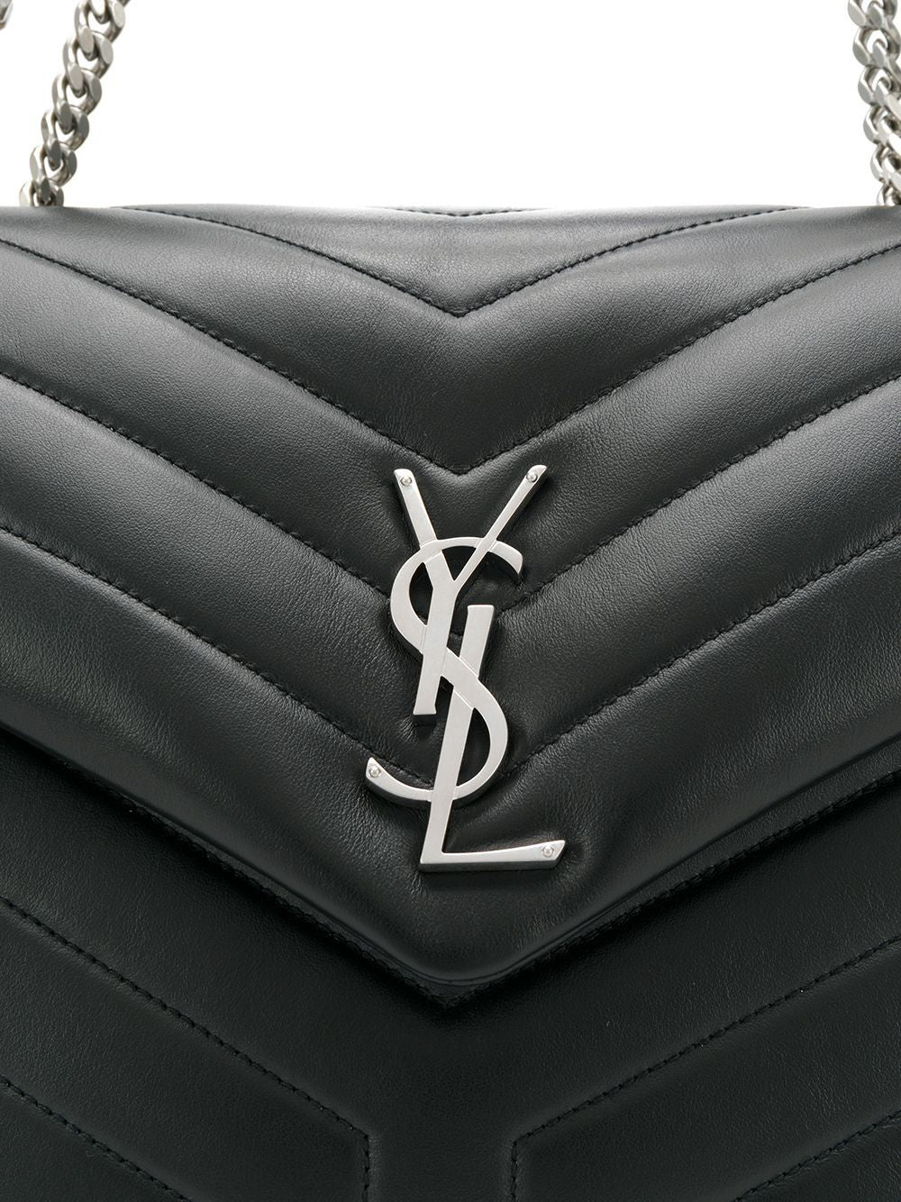 SAINT LAURENT Women's Loulou Medium Chain Black Calfskin Leather Handbag FW23