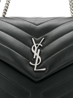 SAINT LAURENT Loulou Logo Plaque Mini Shoulder Handbag