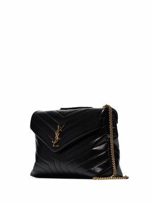 SAINT LAURENT Logo Plaque Mini Shoulder Handbag