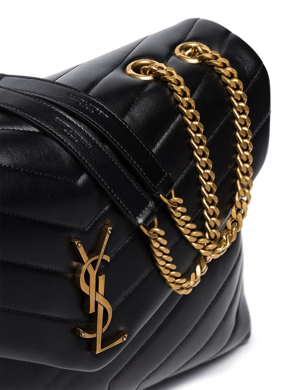 SAINT LAURENT Logo Plaque Mini Shoulder Handbag