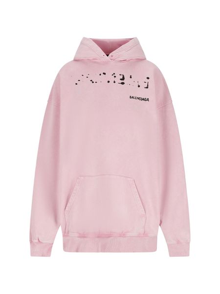 BALENCIAGA Washed-Out Oversize Pink Sweatshirt for Women