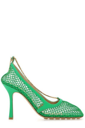 BOTTEGA VENETA Green Leather Pumps for Women - FW2024 Collection