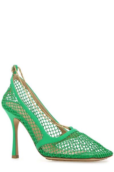 BOTTEGA VENETA Green Leather Pumps for Women - FW2024 Collection