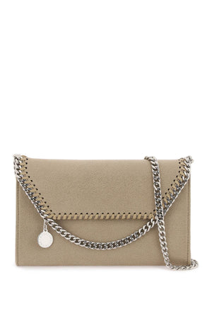 STELLA MCCARTNEY Tan Mini Crossbody Handbag with Silver Chain Detail and Vegan Leather