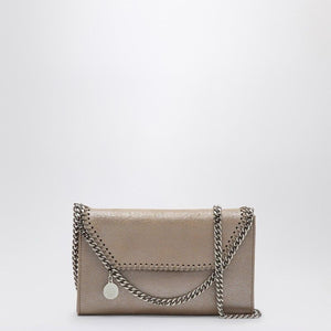 STELLA MCCARTNEY Chic Beige Mini Crossbody Wallet with Chain Strap