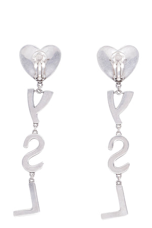 SAINT LAURENT Metallic Logo Earrings for Women