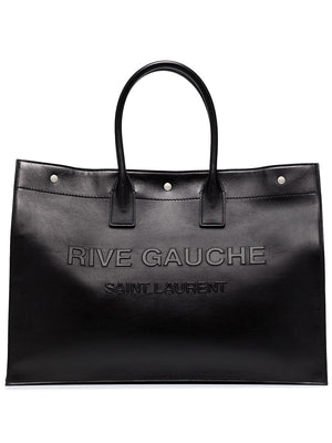 SAINT LAURENT Stylish Black Rive Gauche Print Tote Bag for Men - FW23 Collection