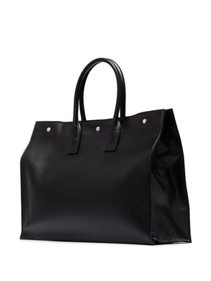 SAINT LAURENT Stylish Black Rive Gauche Print Tote Bag for Men - FW23 Collection