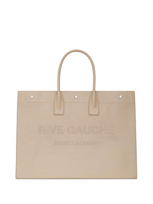 SAINT LAURENT White Rive Gauche Print Tote for Men - FW23