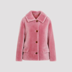 PRADA Luxurious Mutton Leather Jacket in Pink & Purple