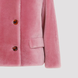 PRADA Luxurious Mutton Leather Jacket in Pink & Purple