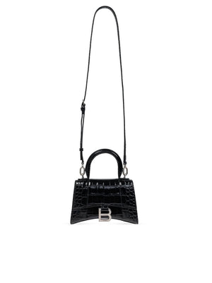 BALENCIAGA Mini Leather Handbag with Crocodile Effect