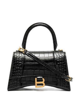 BALENCIAGA Mini Leather Crocodile Effect Handbag