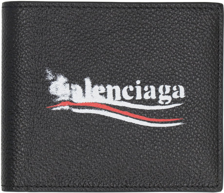 BALENCIAGA Luxury Compact Leather Wallet - 11cm x 9cm x 3cm