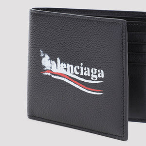 BALENCIAGA Luxury Mini Square Leather Wallet 4.3 x 3.7 x 0.4 inches