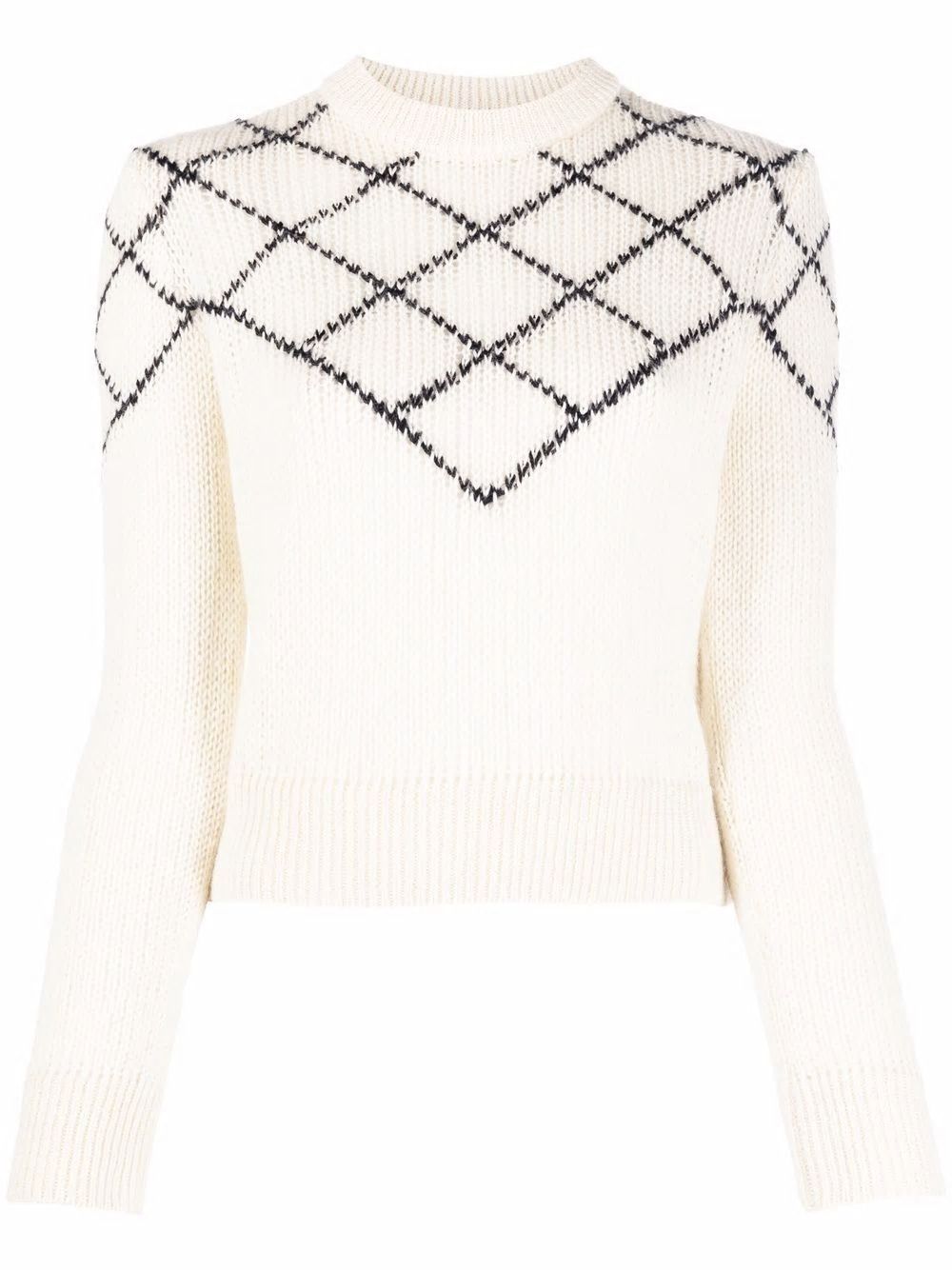 SAINT LAURENT Cozy Jacquard Knit Sweater for Women - FW21 Collection