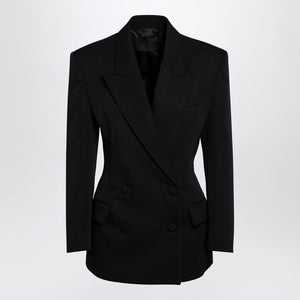 VALENTINO  BLACK WOOL DOUBLE-BREASTED JACKET