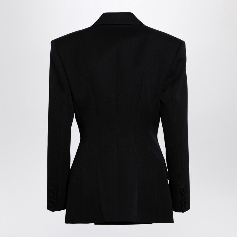 VALENTINO  BLACK WOOL DOUBLE-BREASTED JACKET