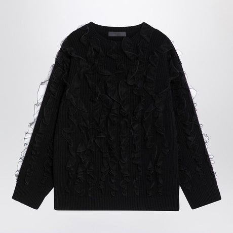 VALENTINO Women's Black Jumper with Ruffles