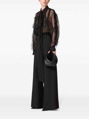 VALENTINO High-Waisted Wide-Leg Wool Trousers