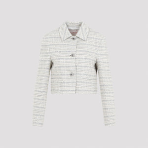 VALENTINO Elegant White Tweed Jacket