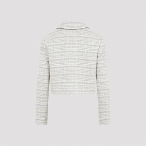 VALENTINO Elegant White Tweed Jacket