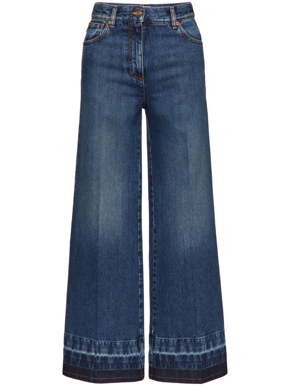 VALENTINO Wide Camel Denim Jean Pants for Women