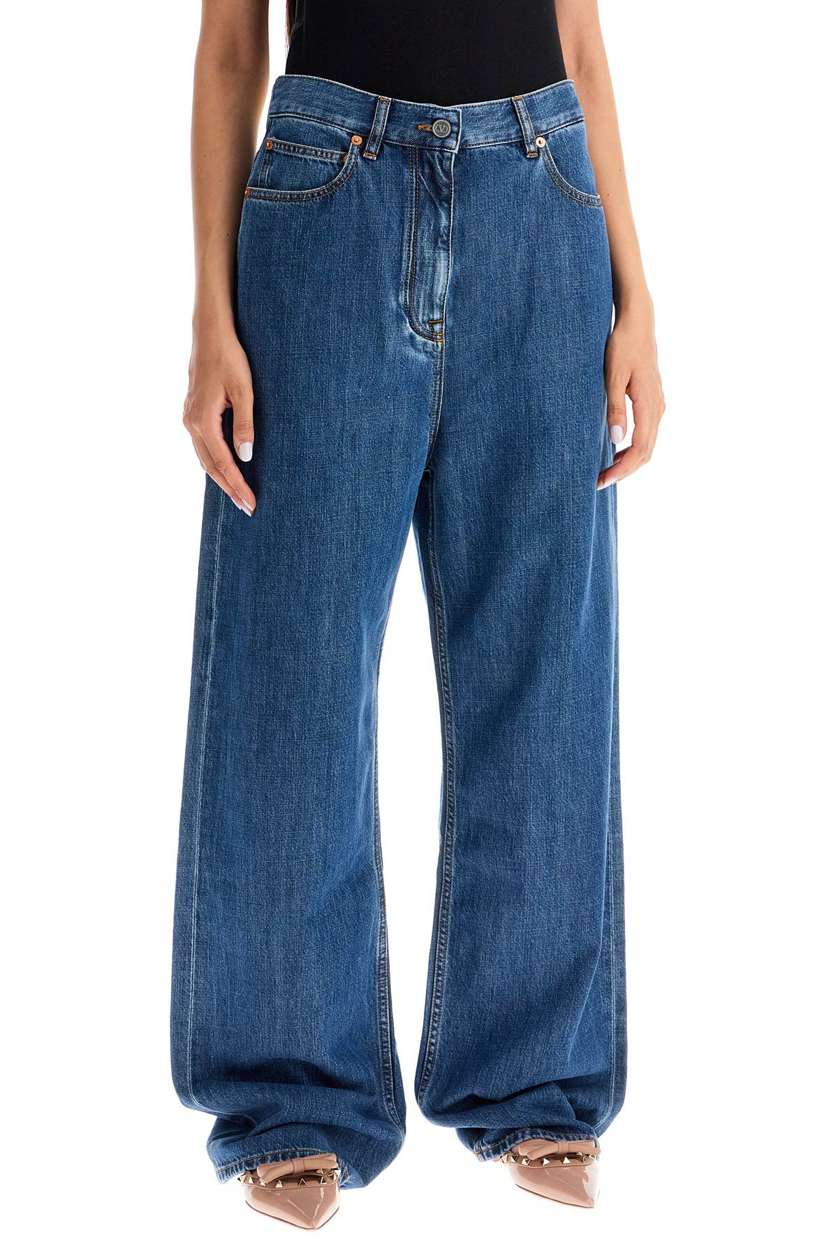 VALENTINO GARAVANI Wide-Leg Cotton-Lyocell Blend Jeans